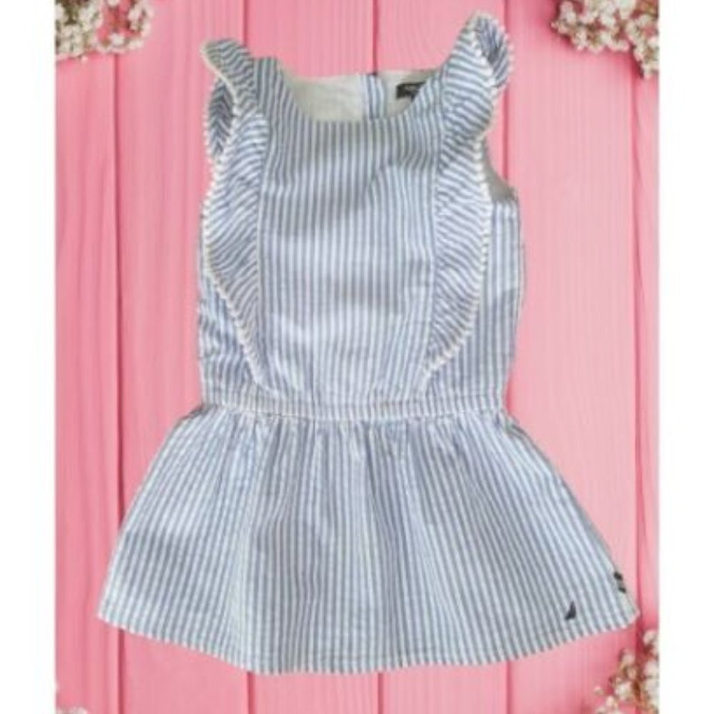 Nautica Size 18 mo Girl Dress Jumper Seersucker